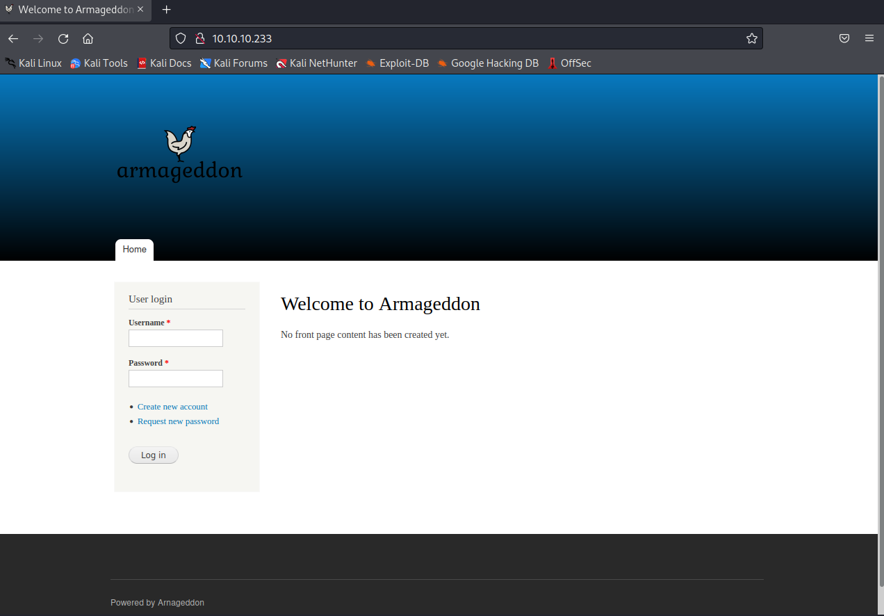Drupal login page