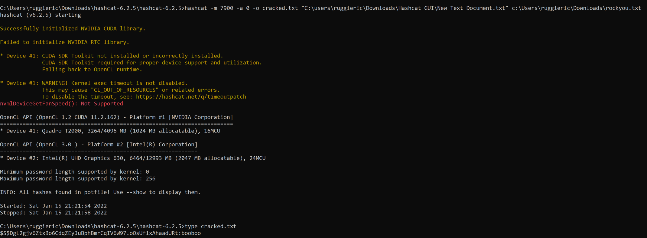 Hashcat crack