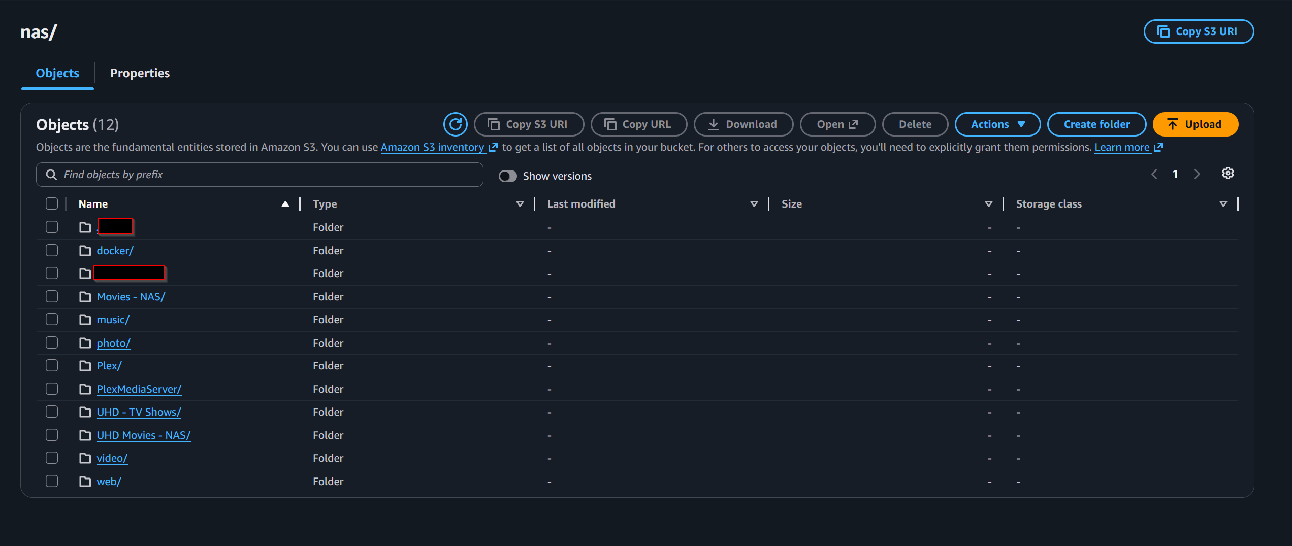 AWS S3 NAS prefix subfolder layout for Project Phoenix Rebuilding